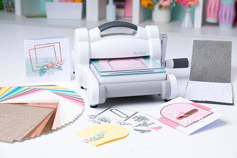 آلة Sizzix Big Shot مع مجموعة أدوات للمبتدئين، آلة قطع ونقش بالقالب مقاس 6 بوصات مع قوالب قطع ومجلد نقش وبطاقات in Saudi Arabia