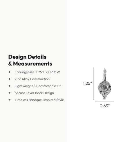 1928 Jewelry Baroque Insignia Oval Drop Earrings in Saudi Arabia