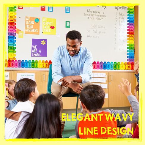 60 Feet Bulletin Board Borders, Colorful Crayon Die-Cut Rolled Border Trim Decoration Borders for School, Classroom & Offices in Saudi Arabia