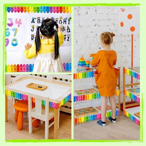 60 Feet Bulletin Board Borders, Colorful Crayon Die-Cut Rolled Border Trim Decoration Borders for School, Classroom & Offices in Saudi Arabia