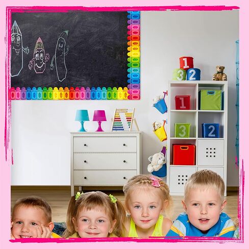 60 Feet Bulletin Board Borders, Colorful Crayon Die-Cut Rolled Border Trim Decoration Borders for School, Classroom & Offices in Saudi Arabia