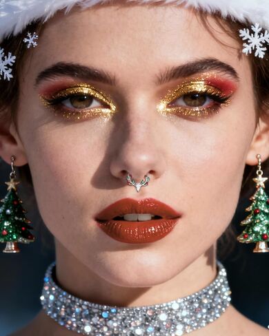 COCHARM Christams Septum Rings 16G Silver Septum Jewelry Dainty Helix Daith Earrings for Women Sparkly Daith Piercing Jewelry Stainless Steel in Saudi Arabia