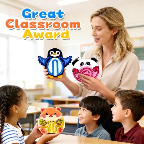 Squishy Sensory Toys for Kids - 4 Pack Fidget Toys for Stress Relief & Calm Down, Cute Animal-Shaped Squishy Toys for Autism Children, Squeeze Sensory Tube with Colorful Goo, Prizes for Kids Classroom in Saudi Arabia