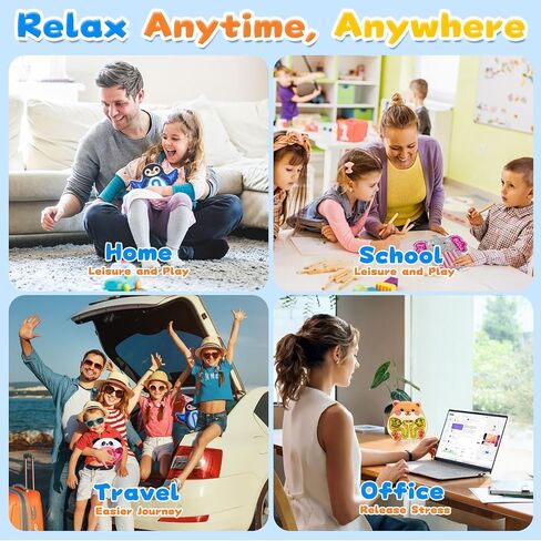 Squishy Sensory Toys for Kids - 4 Pack Fidget Toys for Stress Relief & Calm Down, Cute Animal-Shaped Squishy Toys for Autism Children, Squeeze Sensory Tube with Colorful Goo, Prizes for Kids Classroom in Saudi Arabia
