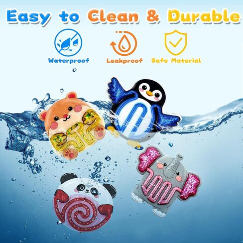 Squishy Sensory Toys for Kids - 4 Pack Fidget Toys for Stress Relief & Calm Down, Cute Animal-Shaped Squishy Toys for Autism Children, Squeeze Sensory Tube with Colorful Goo, Prizes for Kids Classroom in Saudi Arabia