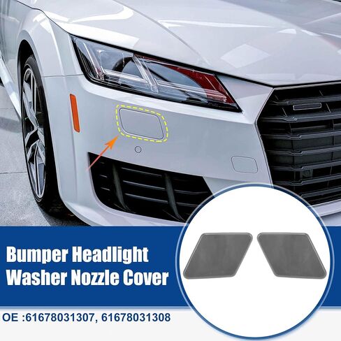 غطاء غطاء فوهة غسالة المصباح الأمامي من ACROPIX مناسب لسيارة BMW 325i 2006 لسيارات BMW 328i 2007-2008 - عبوة من قطعتين باللون الرمادي in Saudi Arabia