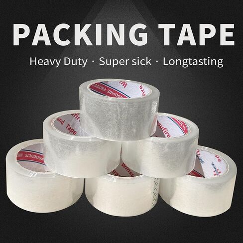 Strong Packing Tape for Shipping, Moving and Taping up Box, Clear Packing Tape,Total 390Y, 1.88 inch x 65 Yards,6 Rolls,Clear Tape, Scotch Packaging Tape in Saudi Arabia