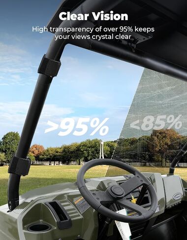 الزجاج الأمامي KEMIMOTO متوافق مع Ranger Midsize 500 570، الزجاج الأمامي UTV المقاوم للخدش متوافق مع Polaris Ranger Midsize 500 570 ETX EV 2015-2022 1/4 بوصة بولي كربونات in Saudi Arabia