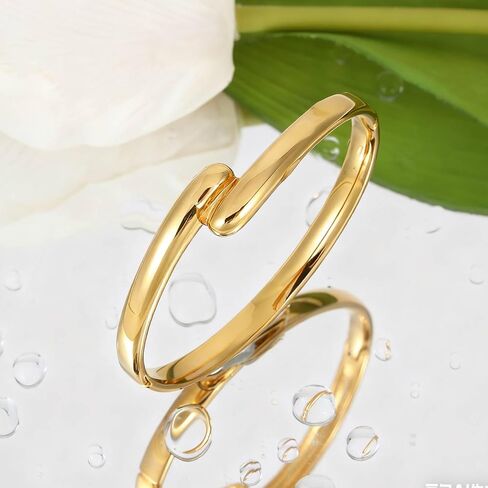 MILAKOO Heart Teardrop Stainless Steel Bangle Bracelet for Women Twist Eternity Love Chunky Cuff Valentine's Gifts in Saudi Arabia