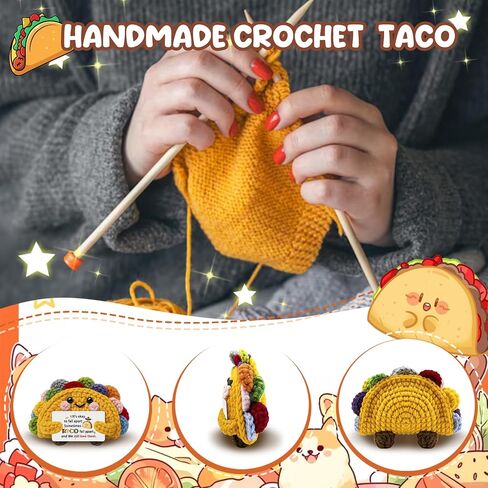Gift for Daughter,Cute Daughter Birthday Gifts from Mom Dad,Mini Handmade Positive Crochet Taco Inspirational Gifts for Valentine Christmas Graduation Mother’s Day in Saudi Arabia