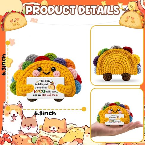 Gift for Daughter,Cute Daughter Birthday Gifts from Mom Dad,Mini Handmade Positive Crochet Taco Inspirational Gifts for Valentine Christmas Graduation Mother’s Day in Saudi Arabia