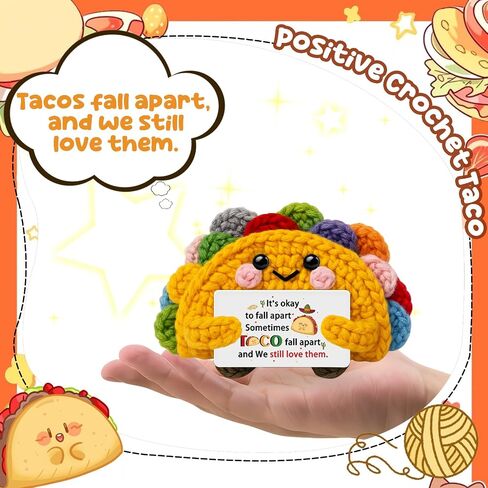 Gift for Daughter,Cute Daughter Birthday Gifts from Mom Dad,Mini Handmade Positive Crochet Taco Inspirational Gifts for Valentine Christmas Graduation Mother’s Day in Saudi Arabia