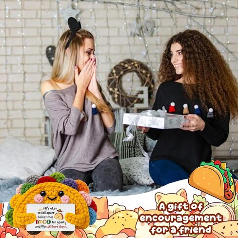 Gift for Daughter,Cute Daughter Birthday Gifts from Mom Dad,Mini Handmade Positive Crochet Taco Inspirational Gifts for Valentine Christmas Graduation Mother’s Day in Saudi Arabia