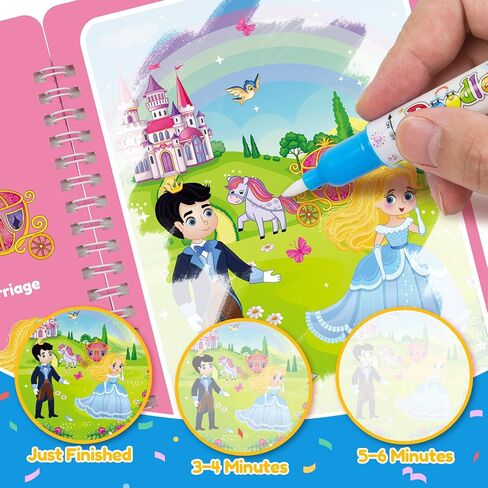 ZMLM 24 Pack Water Coloring Book for Toddlers - Mess Free Water Painting Book,Reusable Magic Paint with Water Doodle Books Party Favors for Kids Ages 3-5 Drawing Toys Gift for Girl Boy (Christmas) in Saudi Arabia