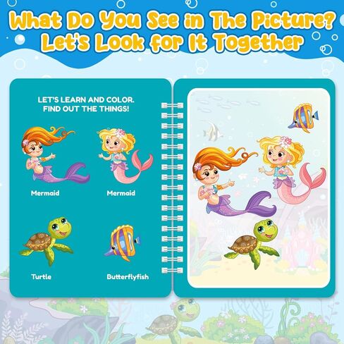 ZMLM 24 Pack Water Coloring Book for Toddlers - Mess Free Water Painting Book,Reusable Magic Paint with Water Doodle Books Party Favors for Kids Ages 3-5 Drawing Toys Gift for Girl Boy (Christmas) in Saudi Arabia
