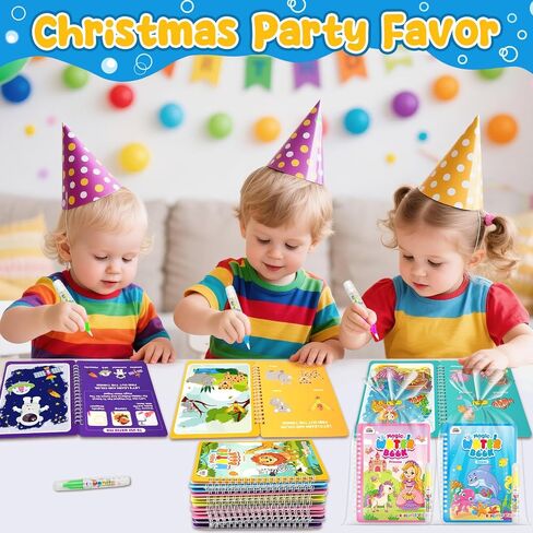 ZMLM 24 Pack Water Coloring Book for Toddlers - Mess Free Water Painting Book,Reusable Magic Paint with Water Doodle Books Party Favors for Kids Ages 3-5 Drawing Toys Gift for Girl Boy (Christmas) in Saudi Arabia