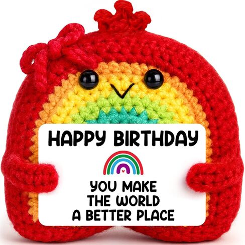 Best Friend Happy Birthday Rainbow Crochet Gifts for Friends Women Men Unique Best Birthday Decoration for Coworker Sister Boss Funny 18th Sweet 21th for Daughter Son Teen Boys Girls in Saudi Arabia