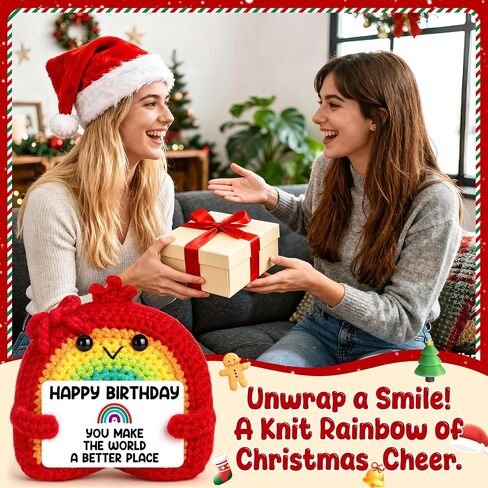 Best Friend Happy Birthday Rainbow Crochet Gifts for Friends Women Men Unique Best Birthday Decoration for Coworker Sister Boss Funny 18th Sweet 21th for Daughter Son Teen Boys Girls in Saudi Arabia