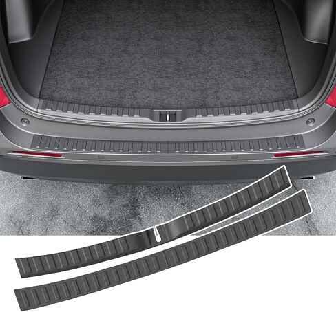 powoq 2PCS الحرس المصد الخلفي متوافق مع 2019-2025 تويوتا RAV4 عتبة الجذع حامي ترقية TPE المصد الخلفي غطاء الكسوة استبدال لملحقات 2019-2025 تويوتا RAV4 in Saudi Arabia