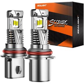 SEALIGHT 9004 Headlight Bulb, 60000LM 900% Super Brighter, With 25000RPM Powerful Cooling Fan, 6500K Hi/Low Beam, 10 Years Lifespan Pack of 2 in Saudi Arabia