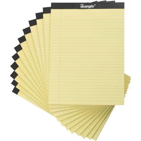 12 حزمة من الوسائد القانونية الصفراء 8.5 × 11 لوحة ملاحظات مسطرة بالكلية 50 ورقة دفاتر كتابة مثقوبة صغيرة للعمل والدراسة اليومية وقائمة تدوين الملاحظات in Kuwait