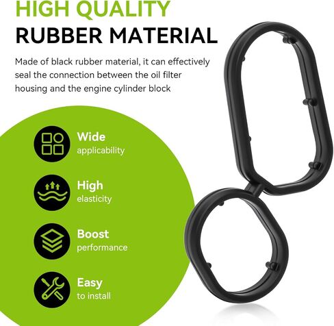 Engine Oil Filter Housing Gasket 26345-3LAA0 Compatible with Kia Sedona 2019-2021, for Cadenza 2017-2020, for Hyundai Genesis 2014-2016, for Genesis G80 2017-2020, for Palisade 2020-2023, 2PCS in Saudi Arabia