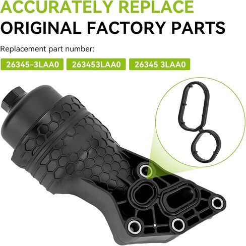 Engine Oil Filter Housing Gasket 26345-3LAA0 Compatible with Kia Sedona 2019-2021, for Cadenza 2017-2020, for Hyundai Genesis 2014-2016, for Genesis G80 2017-2020, for Palisade 2020-2023, 2PCS in Saudi Arabia