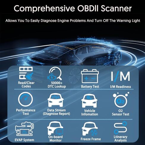 YNF OBD2 Scanner Reader Bluetooth Wireless Auto Diagnostic Scan Tool for iOS & Android for Performance Test, Clear Error Code Live Data Reset Exclusive APP in Saudi Arabia