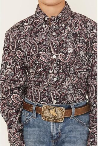 Cinch Boys' Mulberry Paisley Shirt in Saudi Arabia