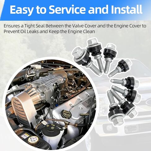 7L1Z-6C519-A غطاء صمام المحرك جروميت بولت عدة متوافقة مع Ford F150 F250 F350 Expedition & Lincoln Navigator، استبدال غطاء الصمام الجانبي الأيسر 2005-2014 5.4L V8 محركات (9 قطع) in Kuwait