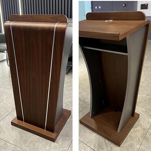Wooden lecterns, podiums, Open Storage Shelves, Teacher's Standing Desk for classrooms, Hostess Stand, for Churches and Schools, lectures, Meetings(Walnut) in Saudi Arabia