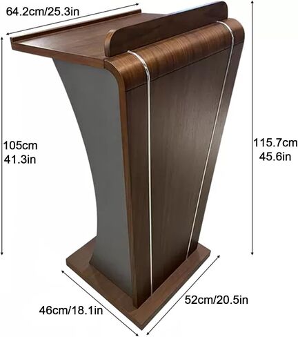 Wooden lecterns, podiums, Open Storage Shelves, Teacher's Standing Desk for classrooms, Hostess Stand, for Churches and Schools, lectures, Meetings(Walnut) in Saudi Arabia