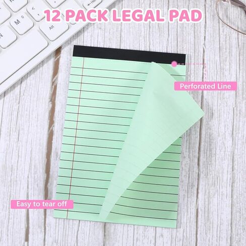 24 Pack Small Legal Pads, Note Pads 4x6 30 Sheets Each Pastel Morandi Colors College Ruled Notebook & Writing, Perforated Mini Memo Book for School Office Paper, To-Do Lists Steno Notepads Bulk in Saudi Arabia
