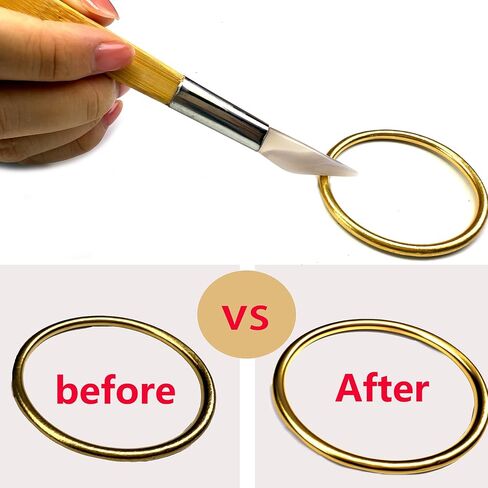 Chiloskit 2PCS Agate Polishing Burnisher Agate Knife Gold Silver Jewellery Clay Craft Jewellers Tool in Saudi Arabia