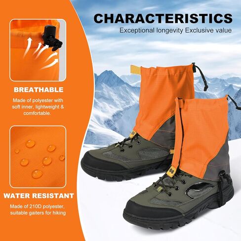 Gaiters for Hiking Boots Waterproof Snow Boot Gators fit Snowshoeing Adjustable Leg Gaiters for Men Women Lightweight Hiking Gaiters for Trail Running, Hunting, Backpacking, Weed Eating Leg Protectors in Kuwait