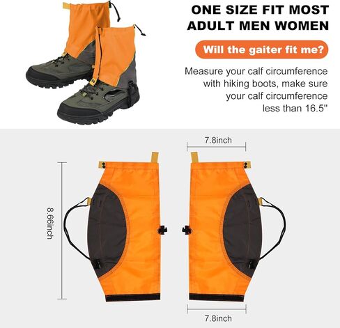 Gaiters for Hiking Boots Waterproof Snow Boot Gators fit Snowshoeing Adjustable Leg Gaiters for Men Women Lightweight Hiking Gaiters for Trail Running, Hunting, Backpacking, Weed Eating Leg Protectors in Kuwait