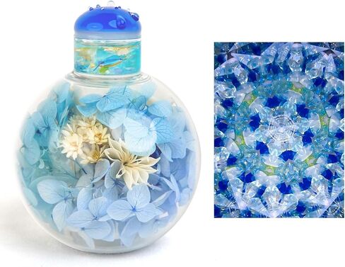 Hydrangea Midnight Kaleidoscope Tunnel Visual,4" Mini Handmade Adult Kaleidoscope,Gift Box,Glass Art,Preserved Flower,Anniversary Birthday Christmas Thanks Giving New Year Present Gift in Kuwait