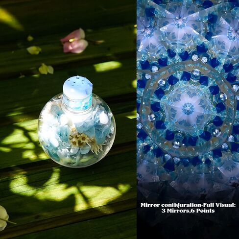 Hydrangea Midnight Kaleidoscope Tunnel Visual,4" Mini Handmade Adult Kaleidoscope,Gift Box,Glass Art,Preserved Flower,Anniversary Birthday Christmas Thanks Giving New Year Present Gift in Kuwait