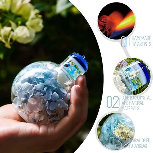 Hydrangea Midnight Kaleidoscope Tunnel Visual,4" Mini Handmade Adult Kaleidoscope,Gift Box,Glass Art,Preserved Flower,Anniversary Birthday Christmas Thanks Giving New Year Present Gift in Kuwait