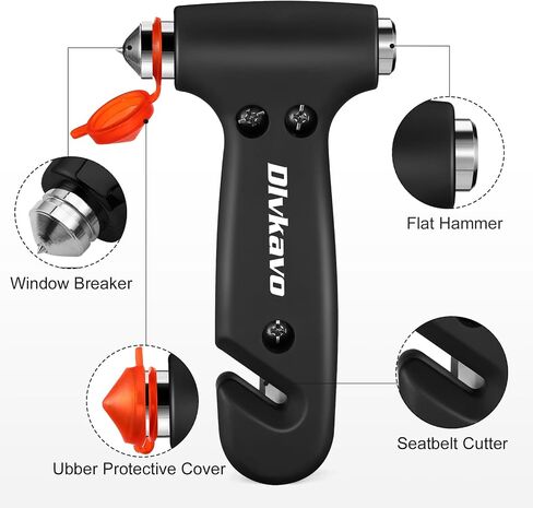 Window Breaker, Emergency Escape Hammer, 3-in-1 Window Breaker & Seat Belt Cutter, Window Glass Breaker, Car Safety Tool for Vehicle, Office, Home in Saudi Arabia