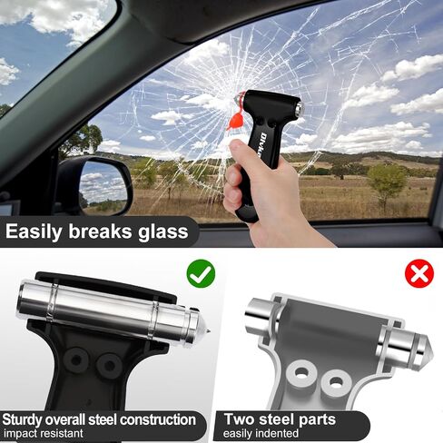 Window Breaker, Emergency Escape Hammer, 3-in-1 Window Breaker & Seat Belt Cutter, Window Glass Breaker, Car Safety Tool for Vehicle, Office, Home in Saudi Arabia