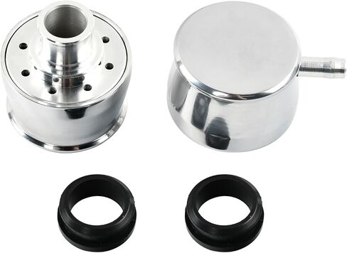 Silver Aluminum Smooth Valve Cover PCV & Breather Combo with 2 Grommets Compatible with SBC BBC SBF For 1-1/4" Hole-2PC in Saudi Arabia