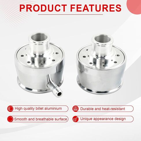 Silver Aluminum Smooth Valve Cover PCV & Breather Combo with 2 Grommets Compatible with SBC BBC SBF For 1-1/4" Hole-2PC in Saudi Arabia