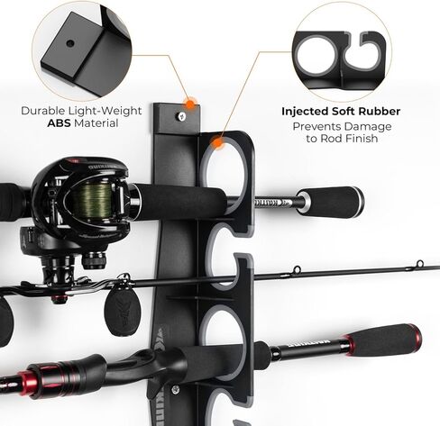 KastKing SafeGuard حامل قضيب الصيد للمرآب أو الحائط أو السقف منظم تخزين قضيب الصيد، حامل عمود الصيد يحمل 6 قضبان أو مجموعات في أقل من 18 بوصة in Kuwait