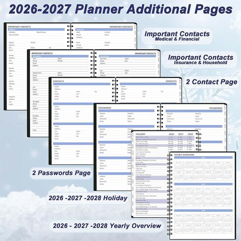 2026-2027 Monthly Planner (7.6'' x 9.6''), from Jan 2026-Jun 2027, 18 Months Calendar 2026 Planner, Agenda Book with Tabs & Pocket, Black in Saudi Arabia