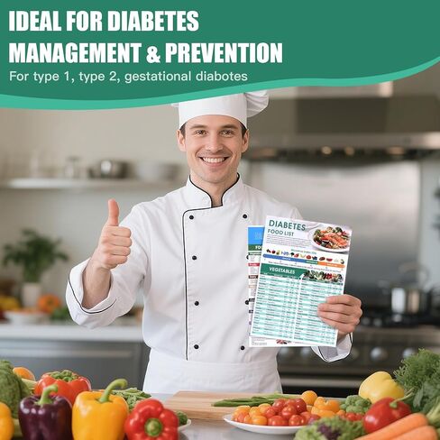 Diabetic Food List and Meal Planner - 400+ Diabetic Foods Chart with Glycemic Index (GI), Carbs,Calories|3 Count Healthy Diabetic Diet Chart for Type 1/2Diabetic in Saudi Arabia