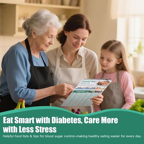 Diabetic Food List and Meal Planner - 400+ Diabetic Foods Chart with Glycemic Index (GI), Carbs,Calories|3 Count Healthy Diabetic Diet Chart for Type 1/2Diabetic in Saudi Arabia
