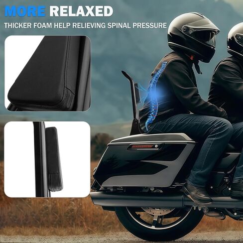 مسند ظهر للركاب من Sissy Bar قابل للفصل متوافق مع 2009-2024 Harley Davidson Touring Street Glide Road King Electra Glide Ultra Limited، شريط Sissy سريع الإصدار من الكروم مقاس 30 بوصة مع وسادة من جلد البولي يوريثان in Kuwait