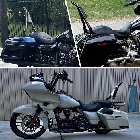 مسند ظهر للركاب من Sissy Bar قابل للفصل متوافق مع 2009-2024 Harley Davidson Touring Street Glide Road King Electra Glide Ultra Limited، شريط Sissy سريع الإصدار من الكروم مقاس 30 بوصة مع وسادة من جلد البولي يوريثان in Kuwait