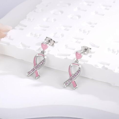 سوار التوعية بسرطان الثدي للنساء: 925 الفضة الاسترليني الشريط الوردي مجوهرات هدايا القوة للناجين من السرطان in Kuwait